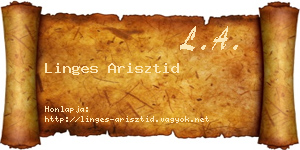 Linges Arisztid névjegykártya